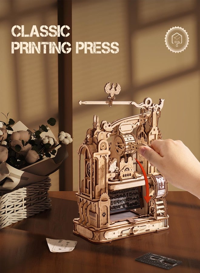 WOWOOD 3D Puzzles for Adults - Wooden Puzzles for Adults, Classic Printing Press Building Kits, Wood Puzzles - Image 2